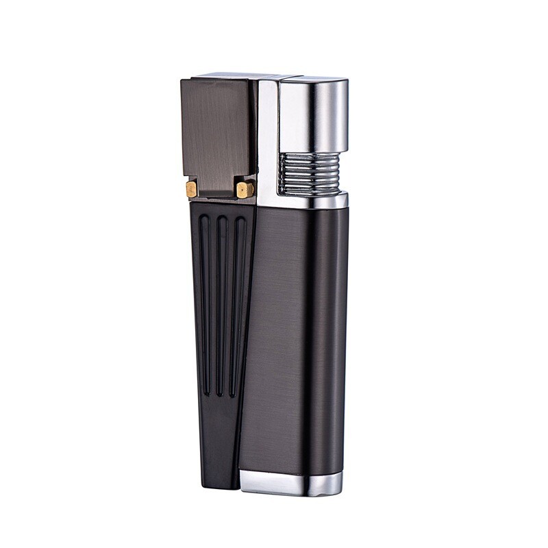 2PC Foldable Metal Lighter Pipe Portable Combination Smoking Lighter 2 in 1