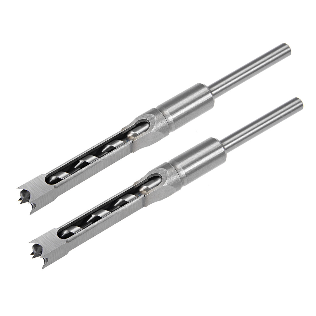 Square Hole Drill Bit 1/2" Hollow Chisel Mortiser Auger Cutter Carbon Steel 2pcs