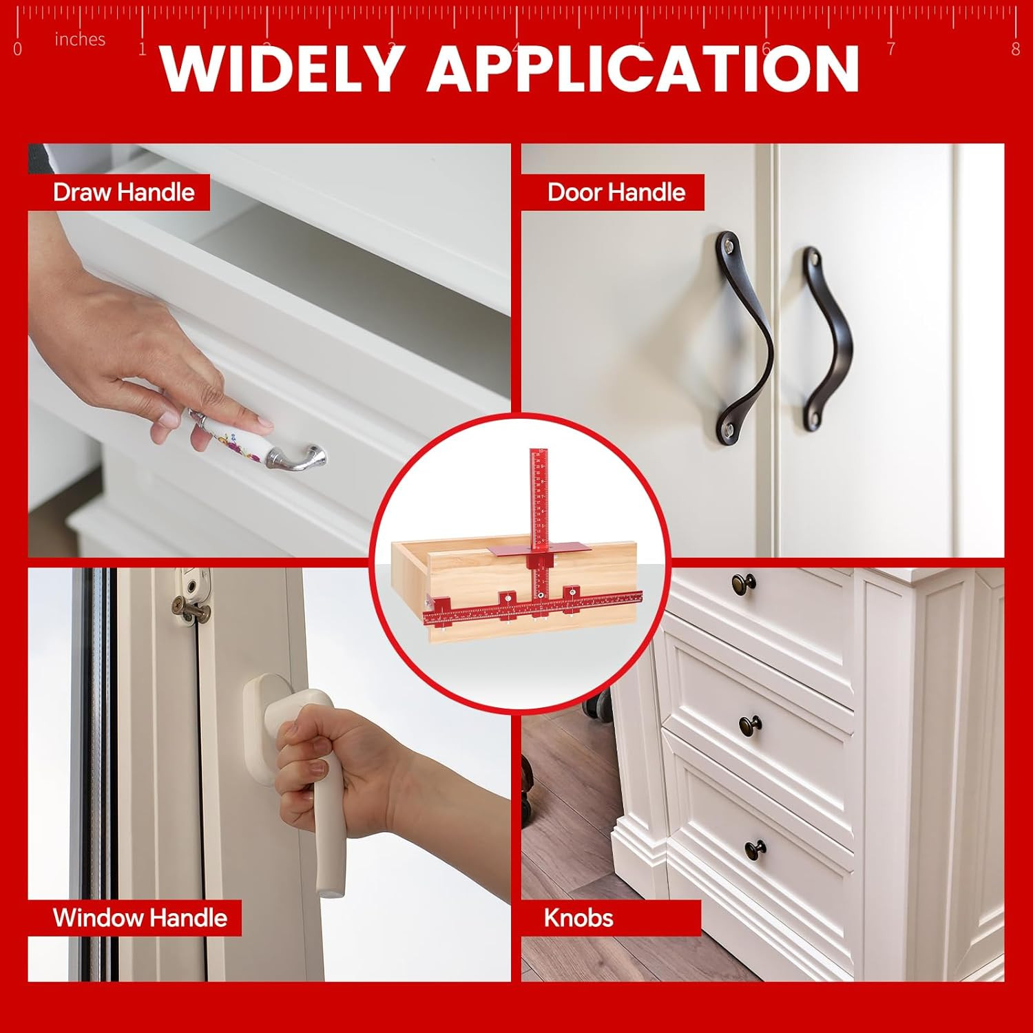 Aluminum Cabinet Hardware Installation Jig w/ Automatic Center Punch