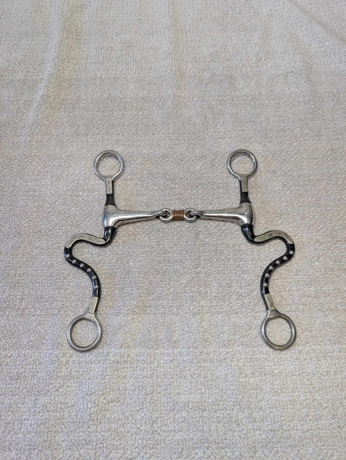 Partrade MetaLAB Dog Bone Snaffle Horse Bit Decorative Shanks Equestrian Tack
