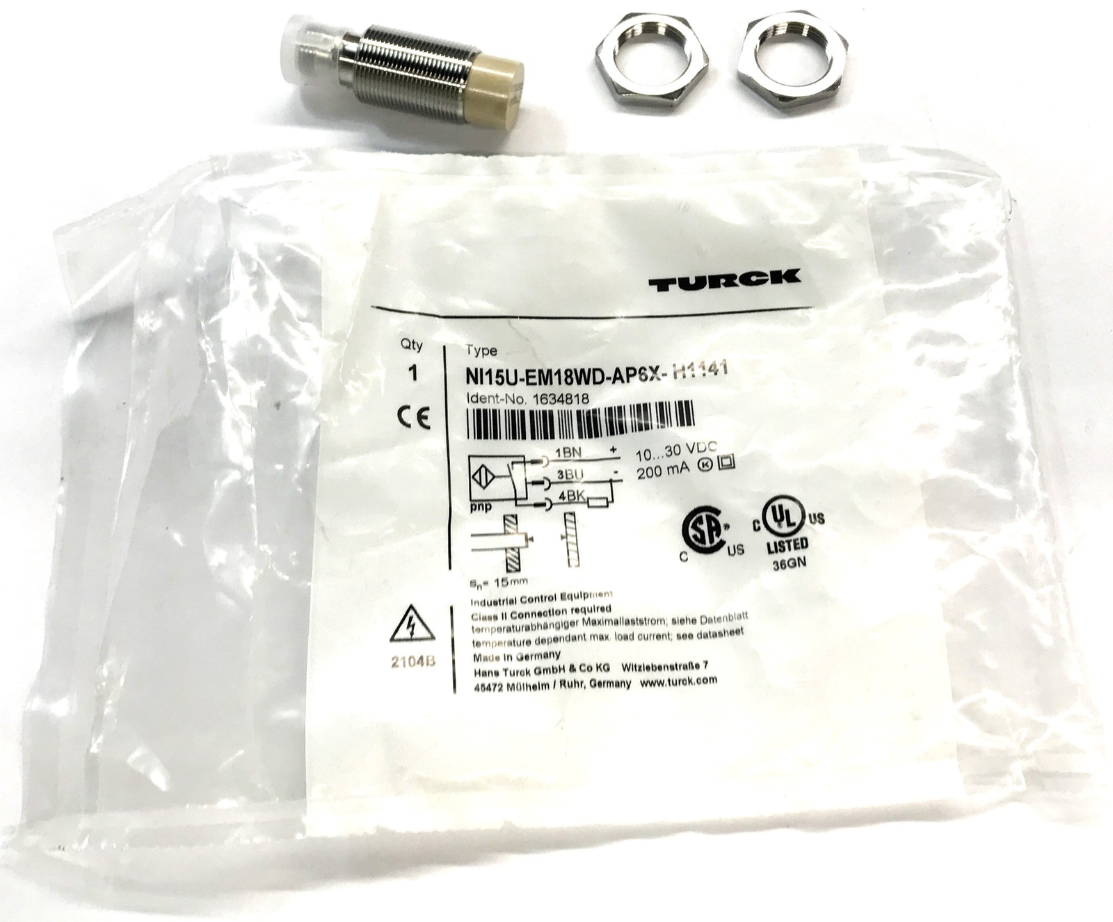 TURCK Proximity Switch Assembly 1634818 NOS