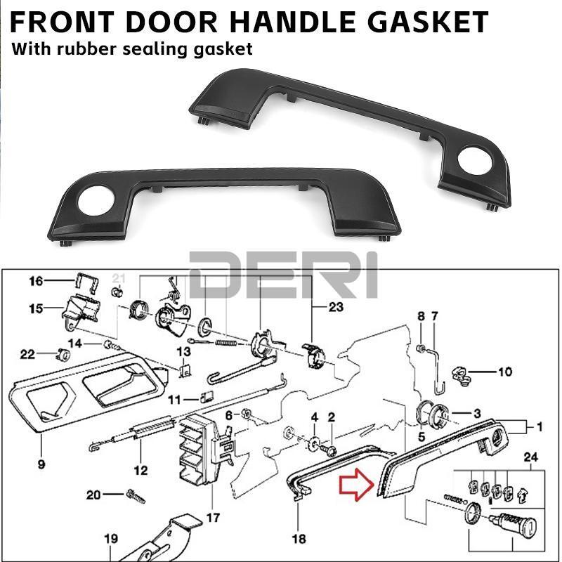 4x Front Door Handle Cover w/ Rubber Gasket for BMW E36 E34 E32 Z3 3 5 7 Series