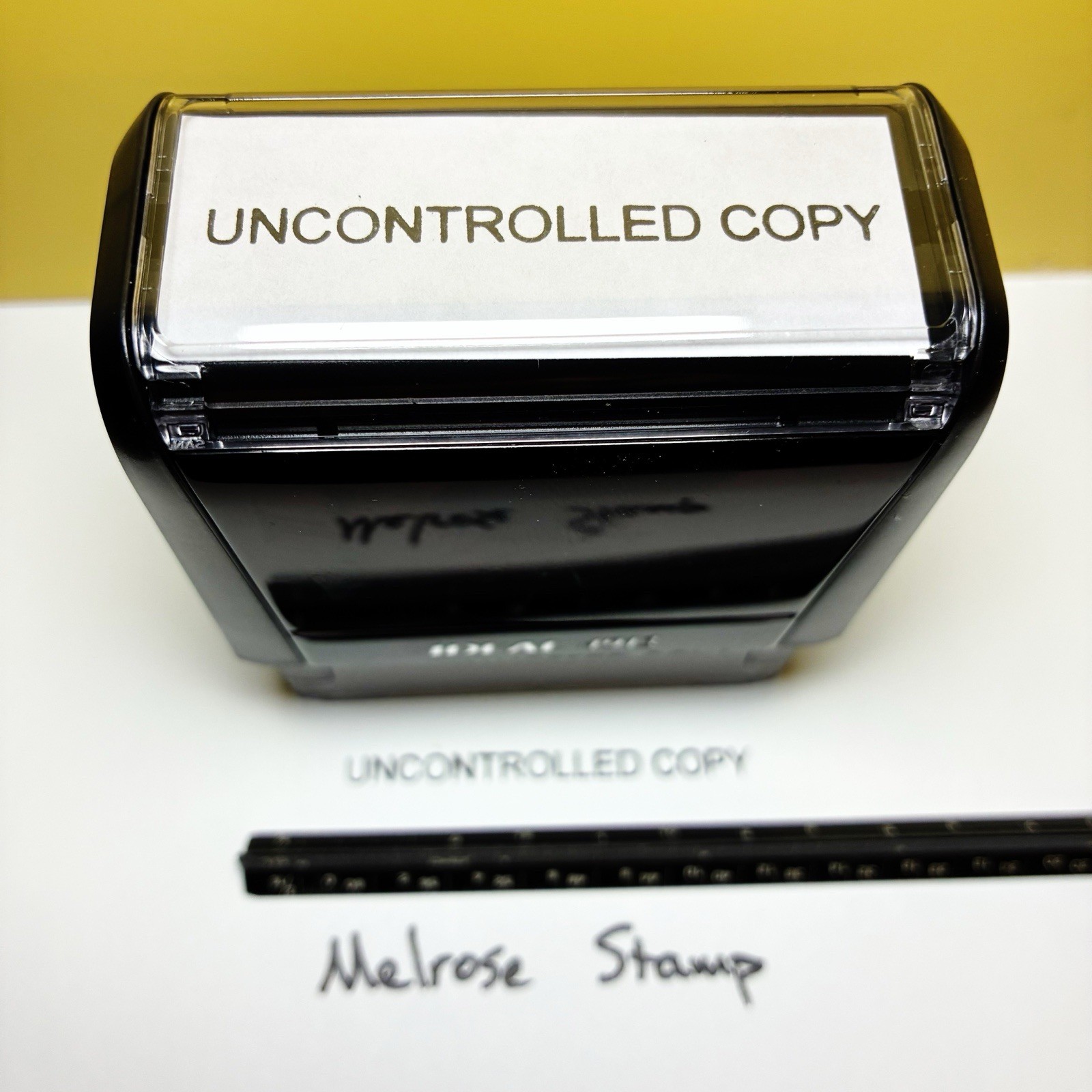 Uncontrolled Copy Rubber Stamp Black Ink Self Inking Ideal 4913