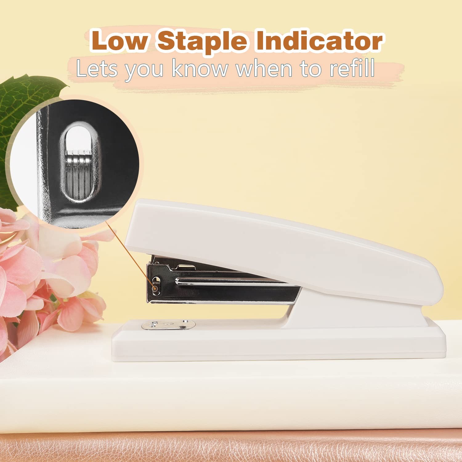Stapler, Office Stapler, Small Staplers for Desk, White