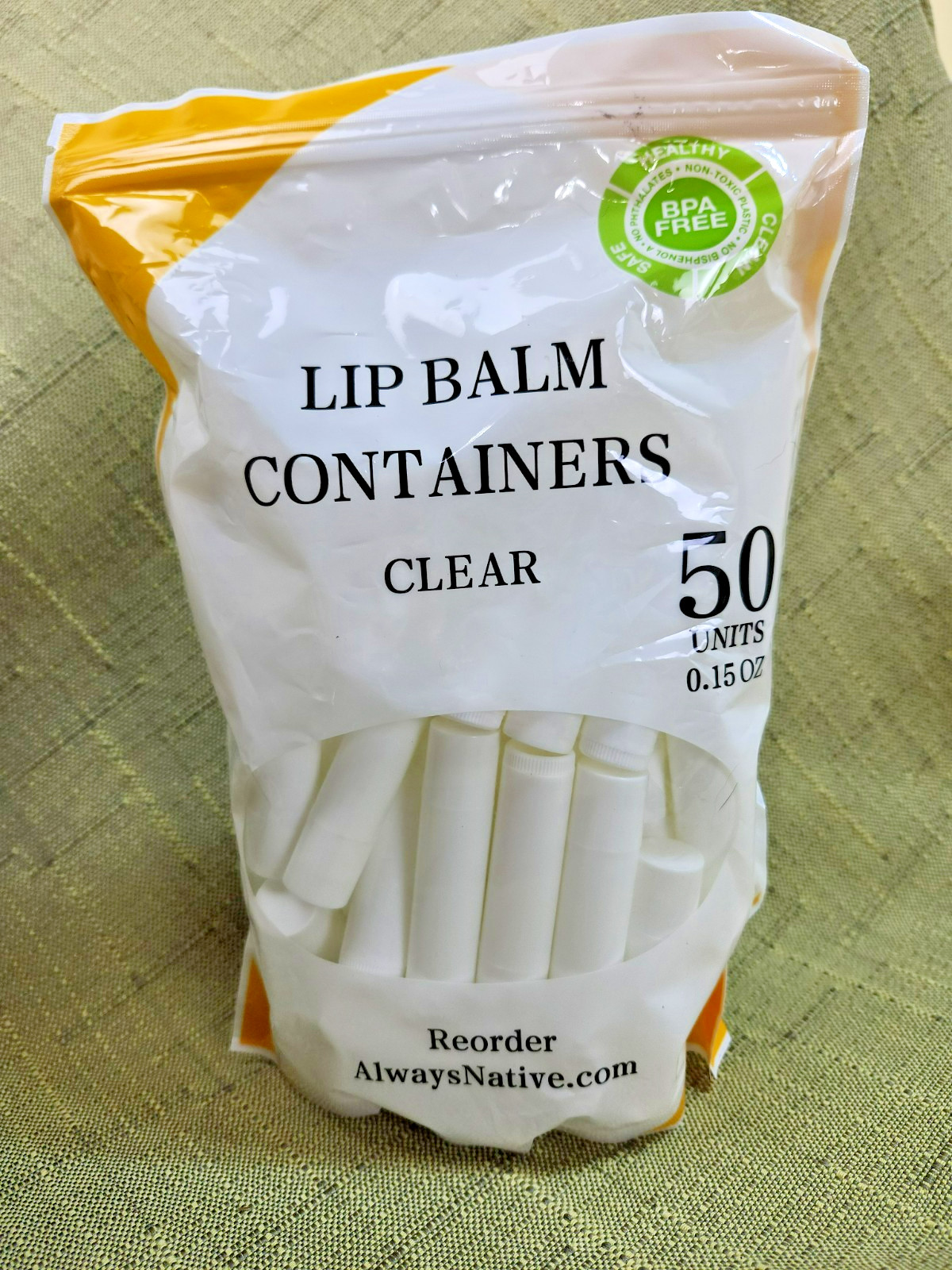 NIB Always Native Clear White Lip Balm Containers 50 Units 0.15oz - BPA-Free