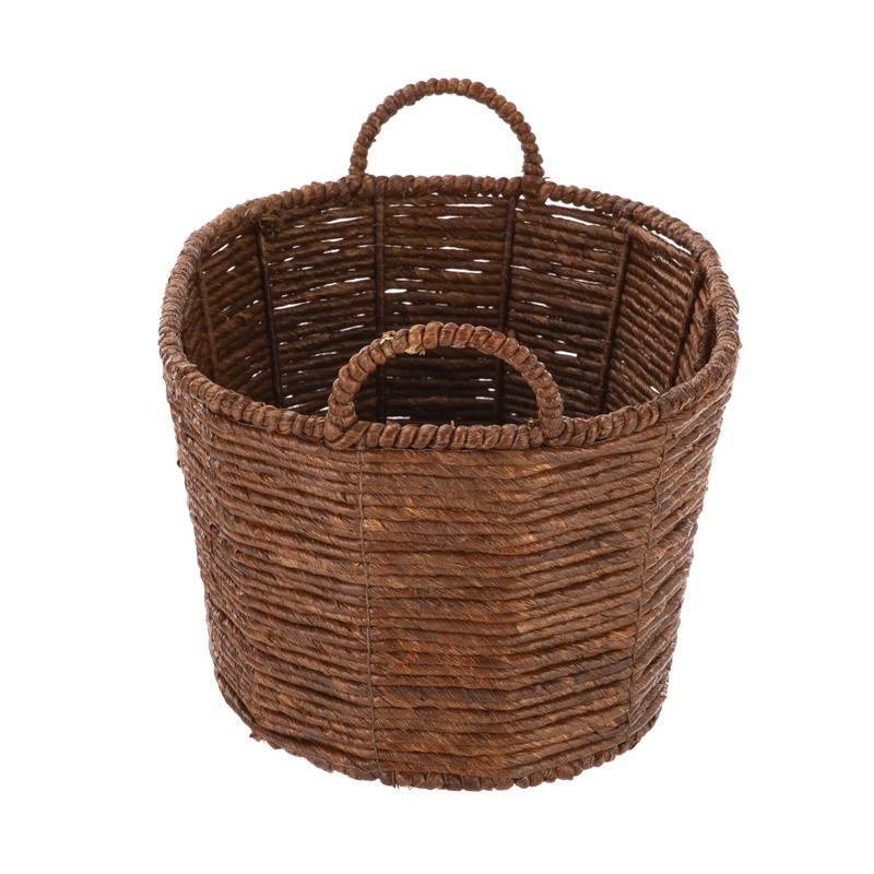 Handwoven Maize Basket Oval Large Storage Basket W/ Handles Home Organization US