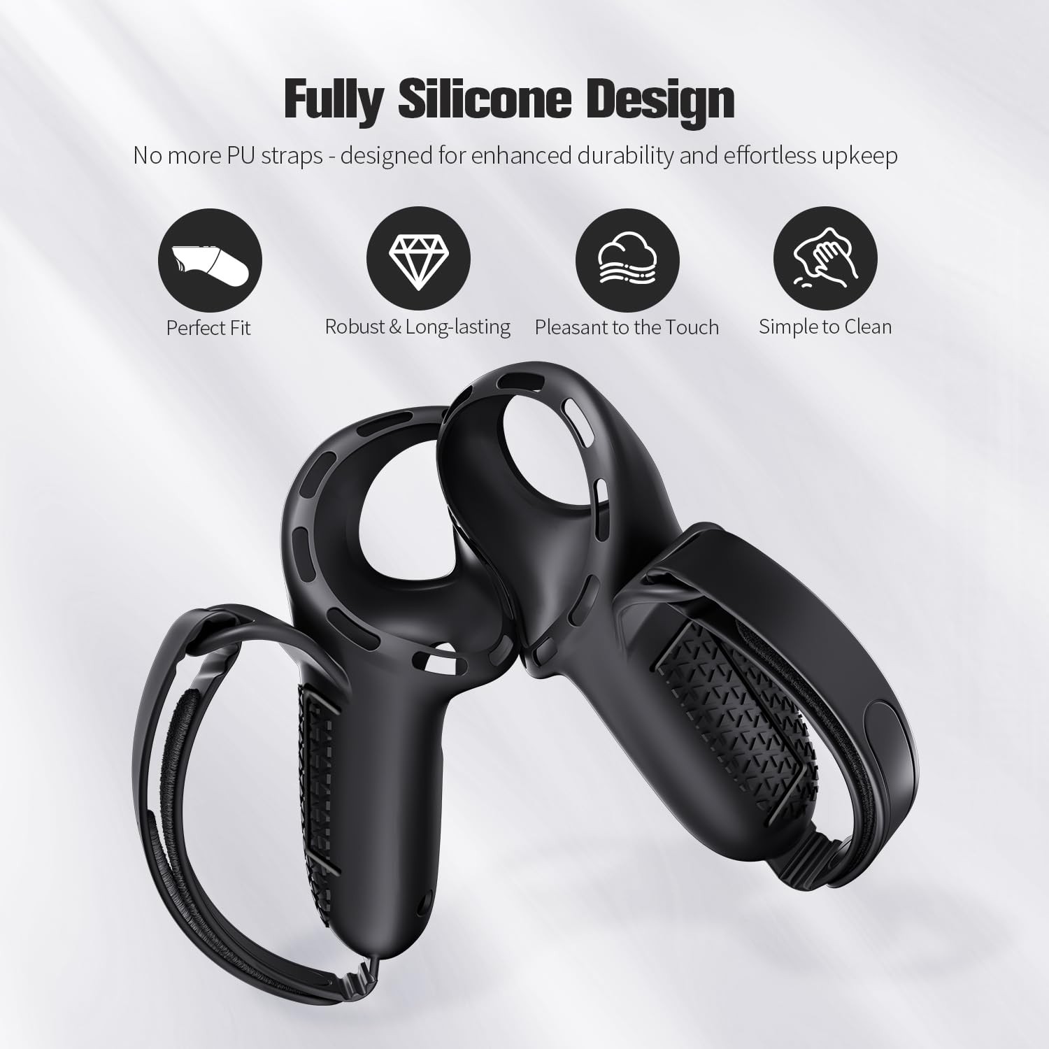 Controller Grips Compatible with Meta Quest 3S/Quest 3, Upgraded All-Silicone...