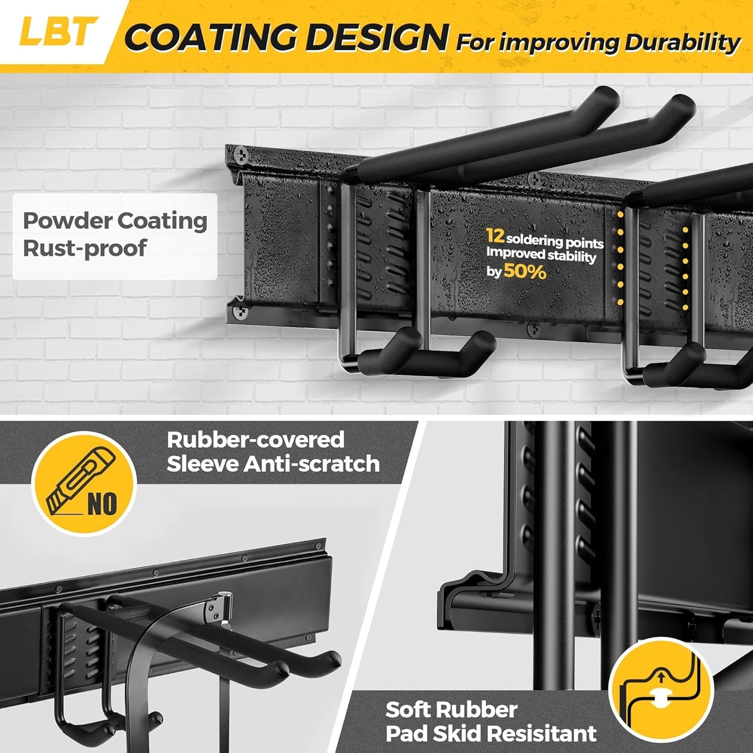 66" Garage Tool Organizer Wall Mount - 720lbs Garden Tool Organizer with Adju...