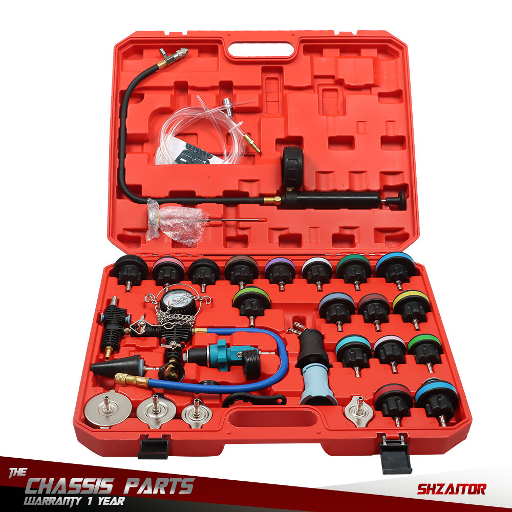 New 33pcs Radiator Pressure Tester Vacuum-Type Cooling Purge System Refill Kit