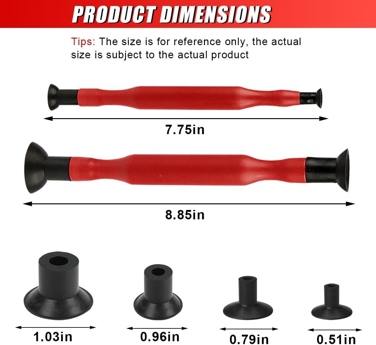 2PCS Valve Lapping Kit, Double Ended Valve Grinding Stick Tool with 8 Suction
