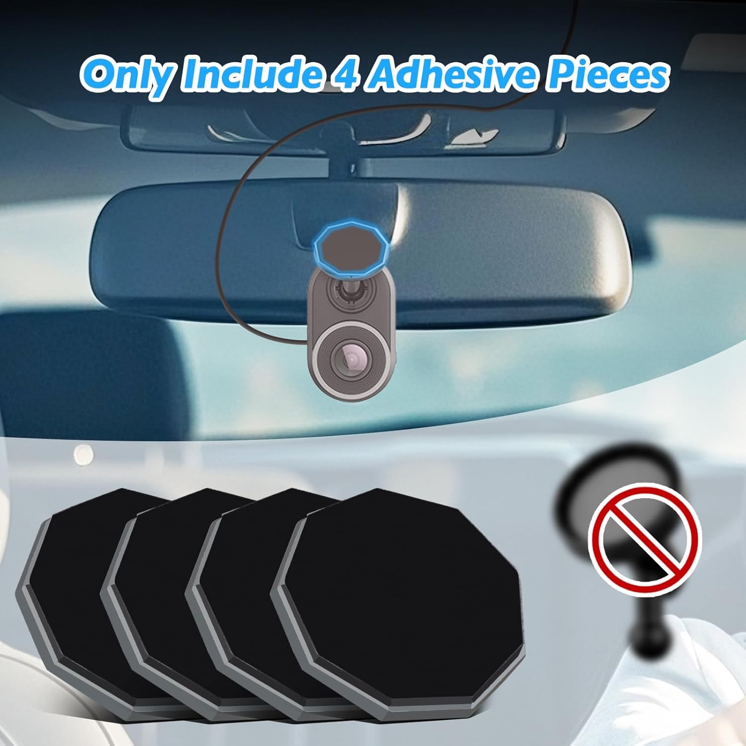 4 Pcs Metal Adhesive Replacement for Garmin Magnetic Dash Cam Mounts