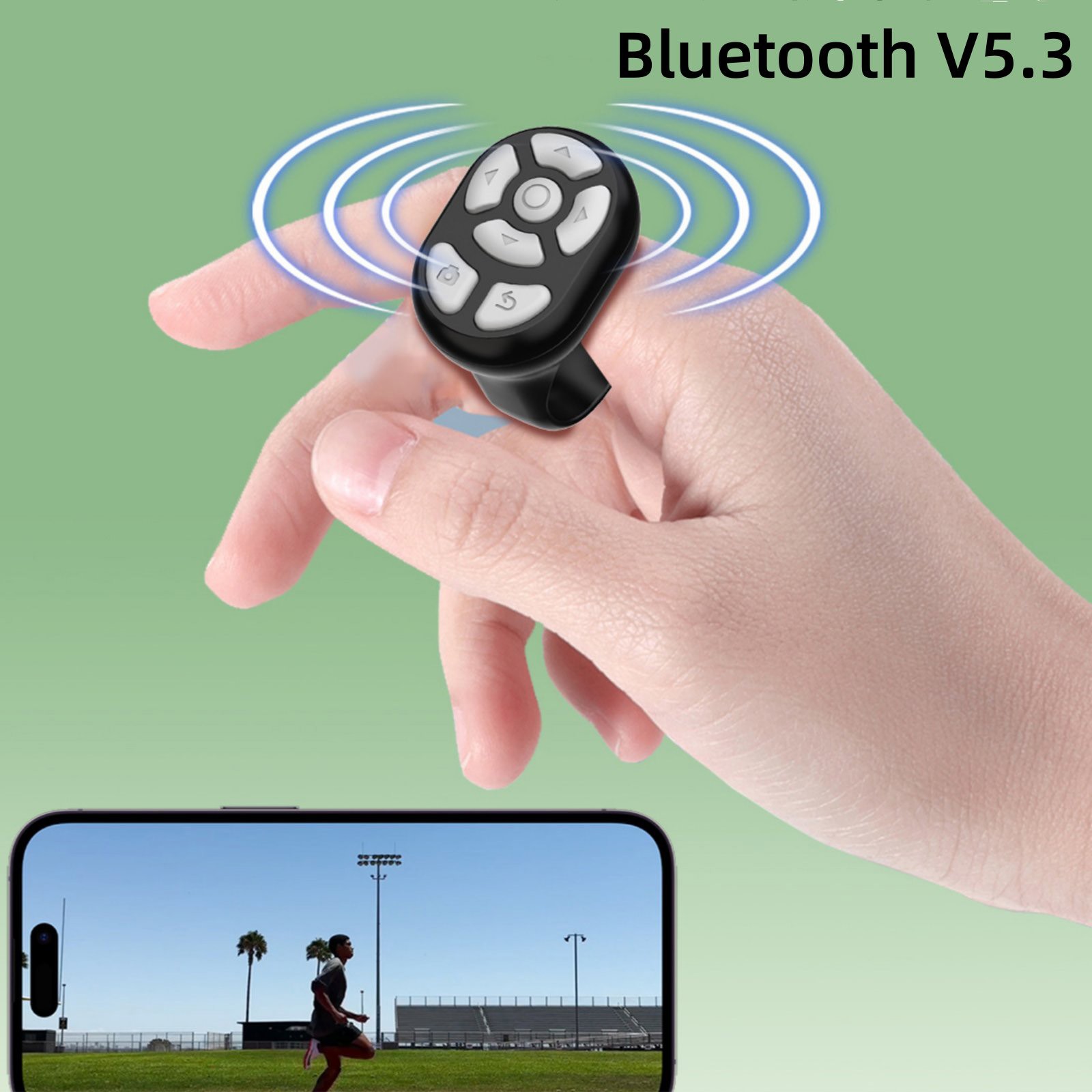 Wireless Bluetooth Remote Control Scrolling Ring Fingertip Video Mobile Phone