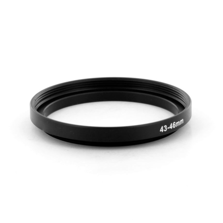 Filter Step Up Metal Ring Adapter for 43mm to 46mm anodised Black from US seller