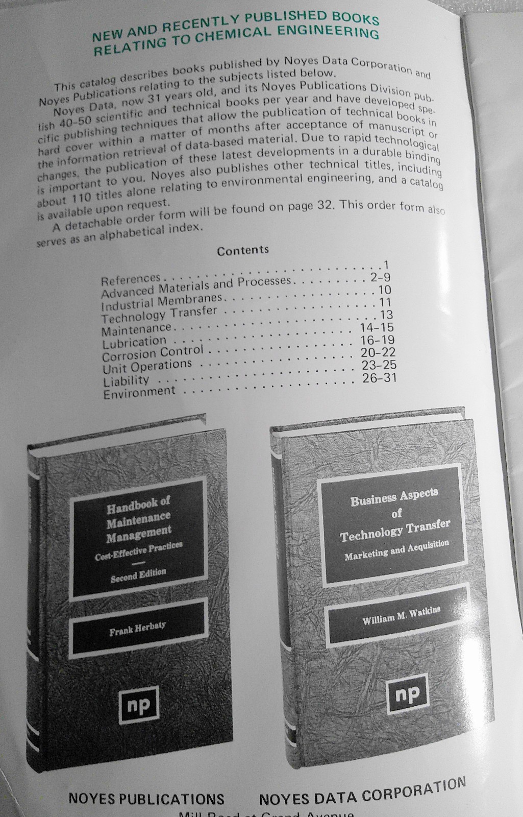 1990 Noyes Publications Chemical Engineering Catalog