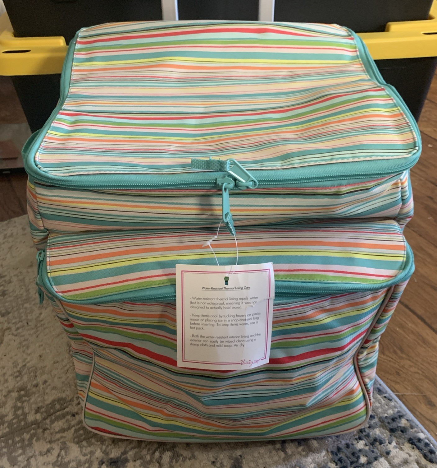 Sunny Stripe Thirty-One Rolling Cooler