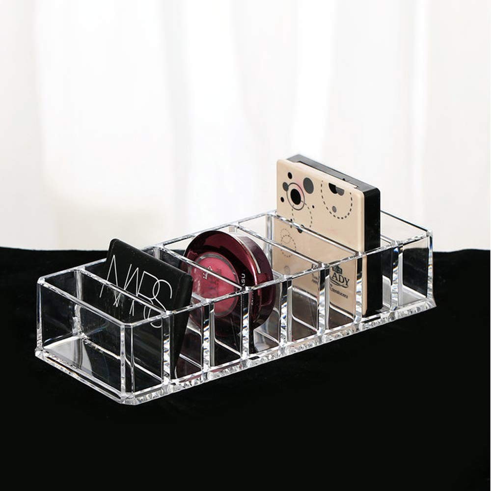2 Pcs 8 Spaces Clear Acrylic Compact Makeup Organizer for Blushes Eyeshadow