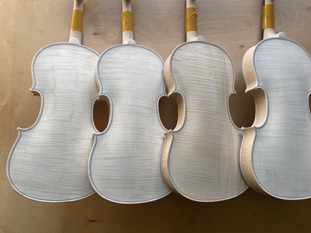 Professional Unfinished 4/4 Violin One Piece Flame Maple Spruce Handmade Violin