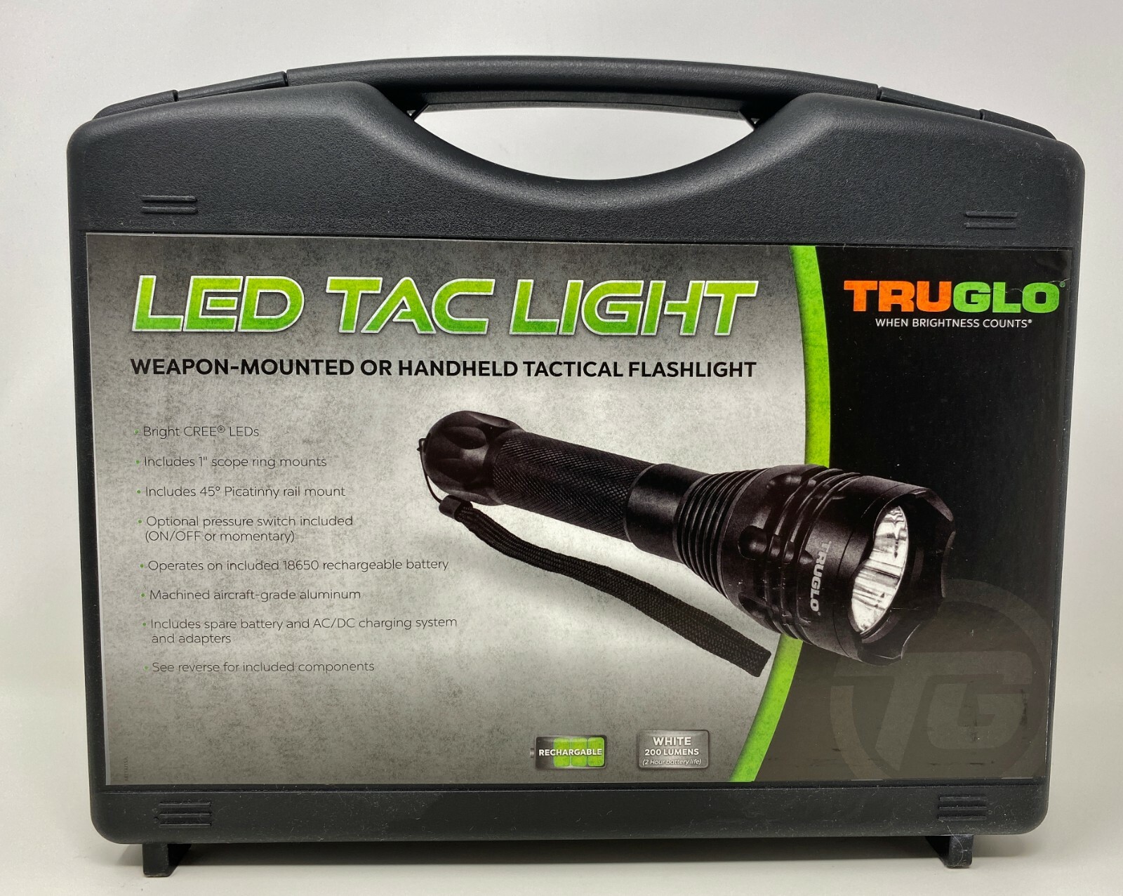 TRUGLO® Tac LED Weapon Mounted Rifle or Handheld Flashlight + Hard Case TG7670T1