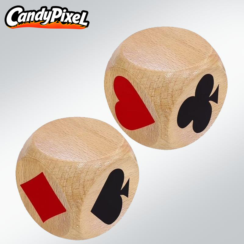 2 Pcs Double Dice Indicator,Wooden Dice Cube,Lucky Dice,Great Tools for Euchre P