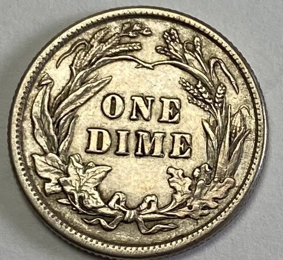 1911 Barber Liberty Head Silver Dime. Almost Uncirculated. INV#7208