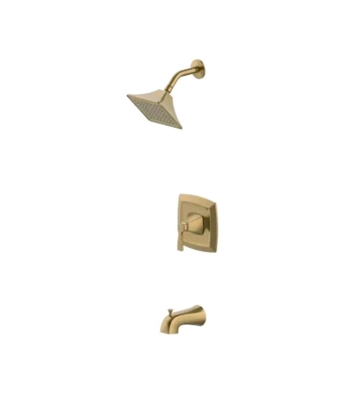 Allen + Roth Chesler Tub & Shower Faucet w/ Valve Brushed Gold Finish #3808610