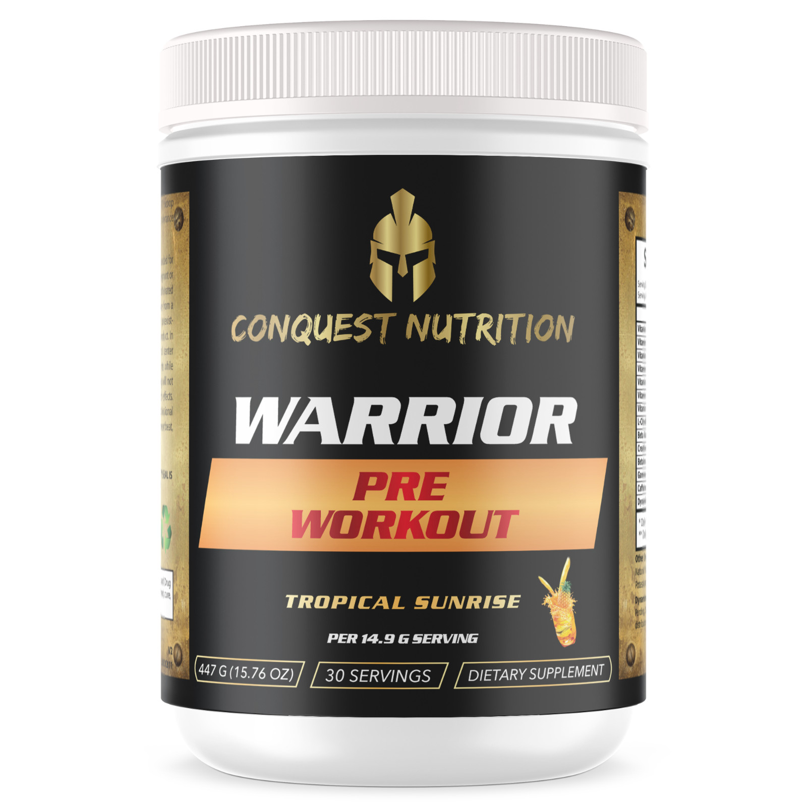 Conquest Warrior Pre Workout Tropical Sunrise 30 Servings Energy Focus Pump