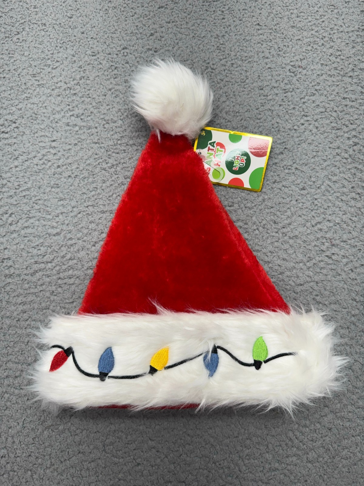 NWT HER Accessories Light Up Santa Hat Red LED Christmas Holiday Plush Faux Fur