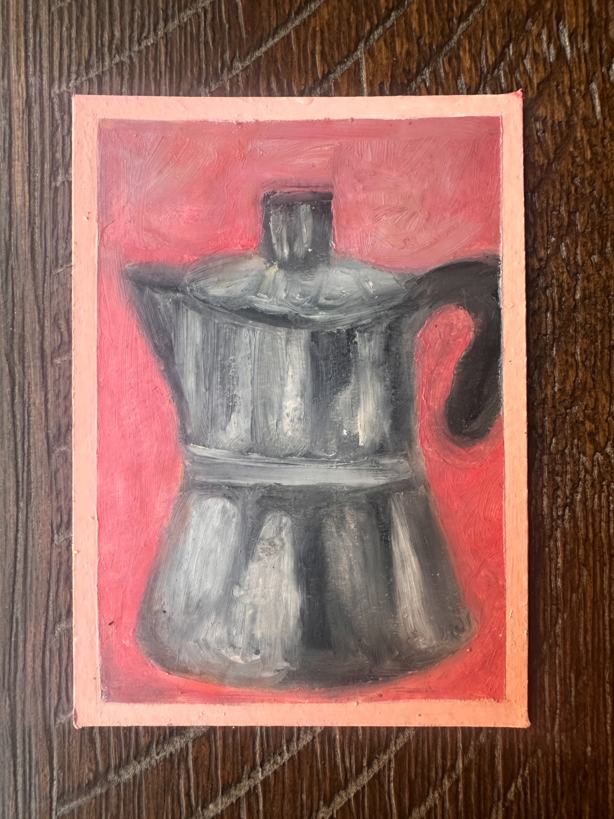ACEO Original Painting "Cozy Café Series" 2.5 X 3.5 Moka Pot
