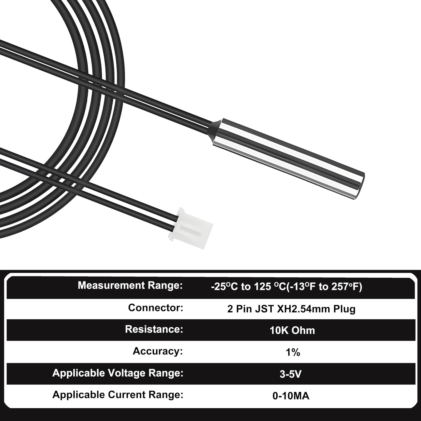 10K Temperature Sensor Probe, 3950 NTC Thermistor Accuracy 1% 5pcs 1M,...