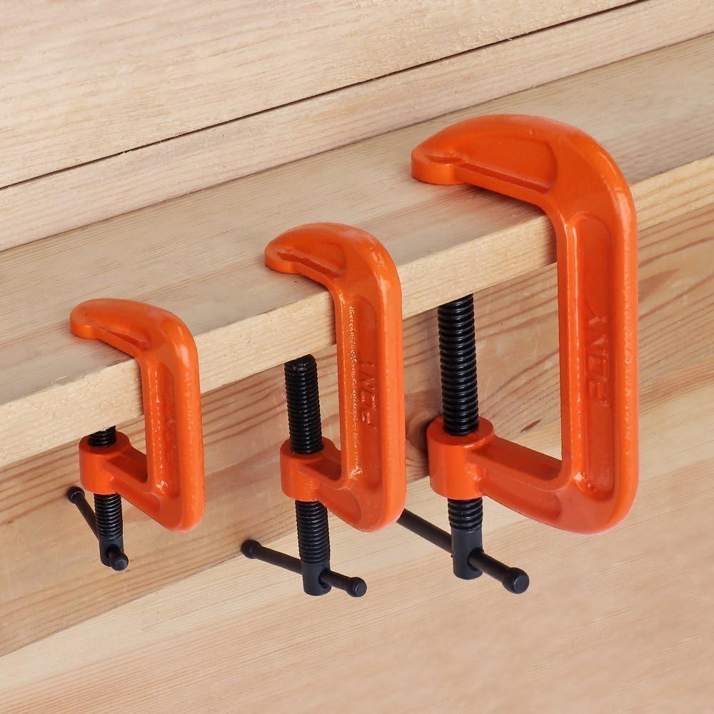 Versatile 3-Piece Malleable Iron Clamp Set - Comfort Handle & Rust-Free Design