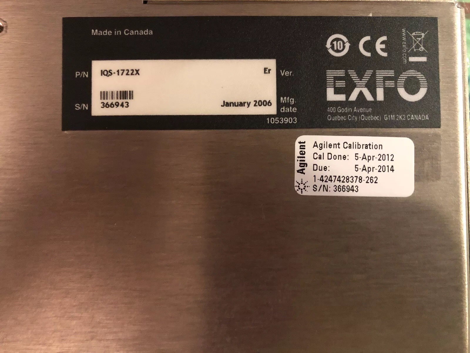 Exfo IQS-1722x Version Er 2 CH Power Meter