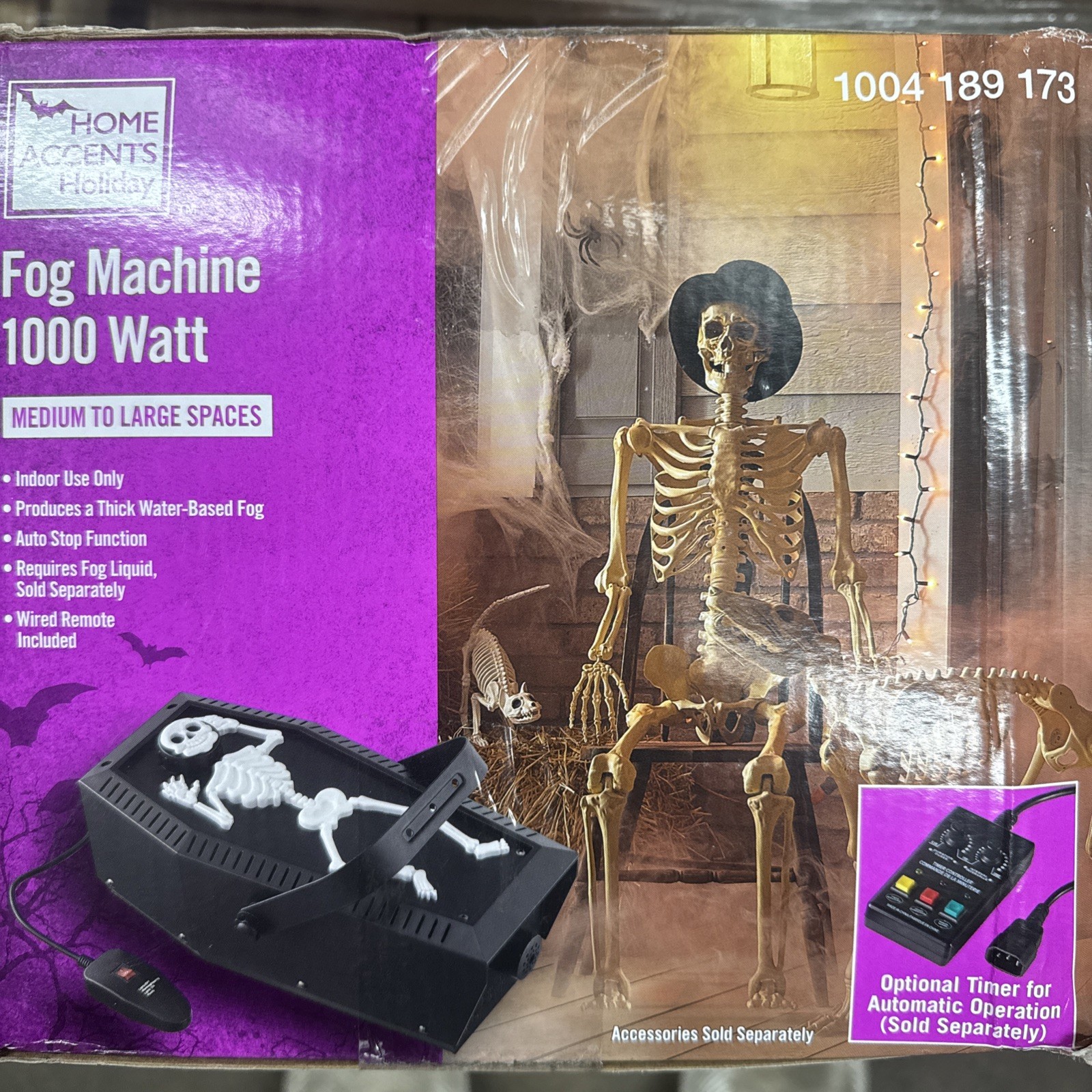 Home Accents Holiday 21SV21868 Coffin Fog Machine 1000 Watt 1004 189 173 NEW