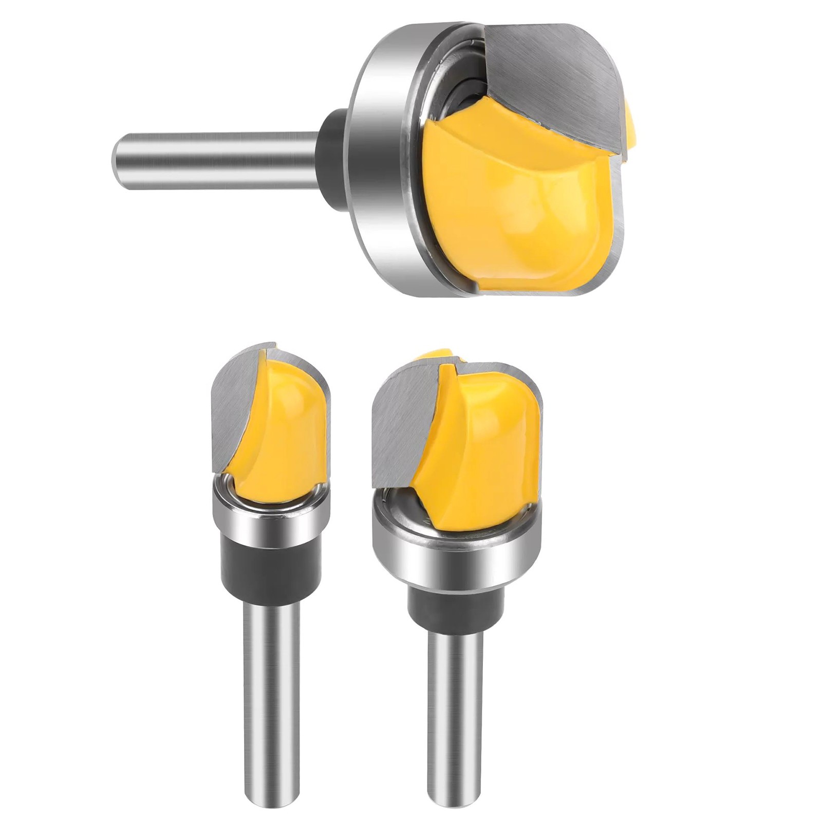 1/2 3/4 Tray Template Router Bit Tool Set Diameter 3pcs 1/4 Shank Bowl