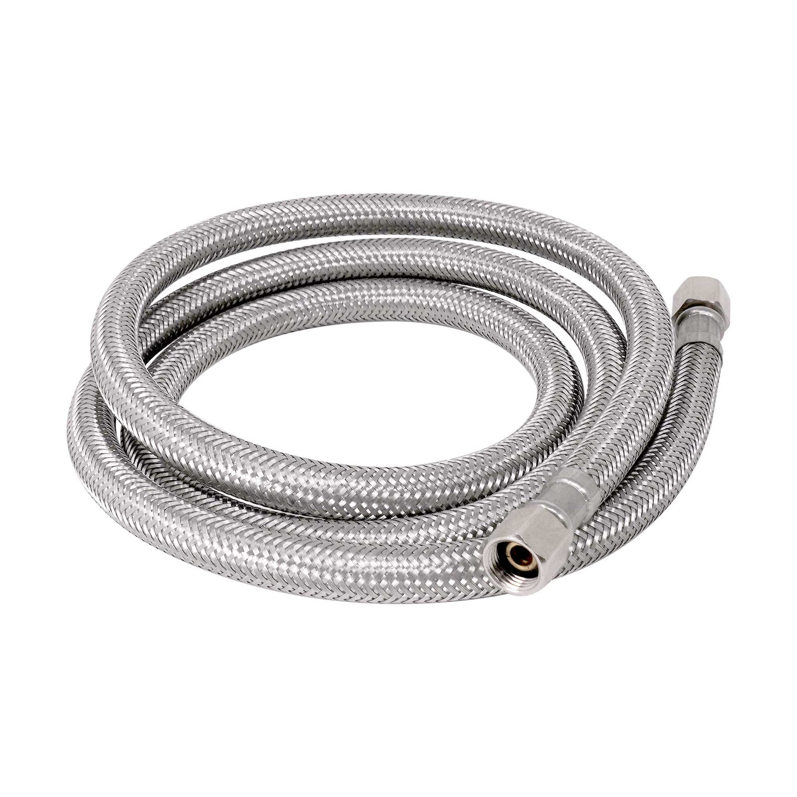 Refrigerator Water Line F 1/4 C x F 1/4 C x 48 Inch Stainless Steel Braided