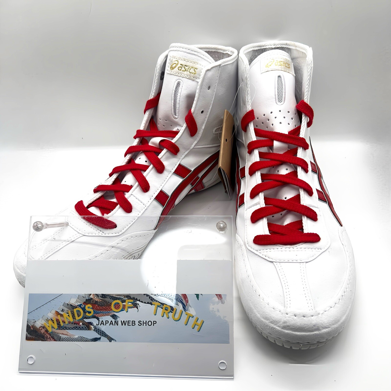 Asics Wrestling Shoes 1083A001 EX-EO special order white x red silver edge New