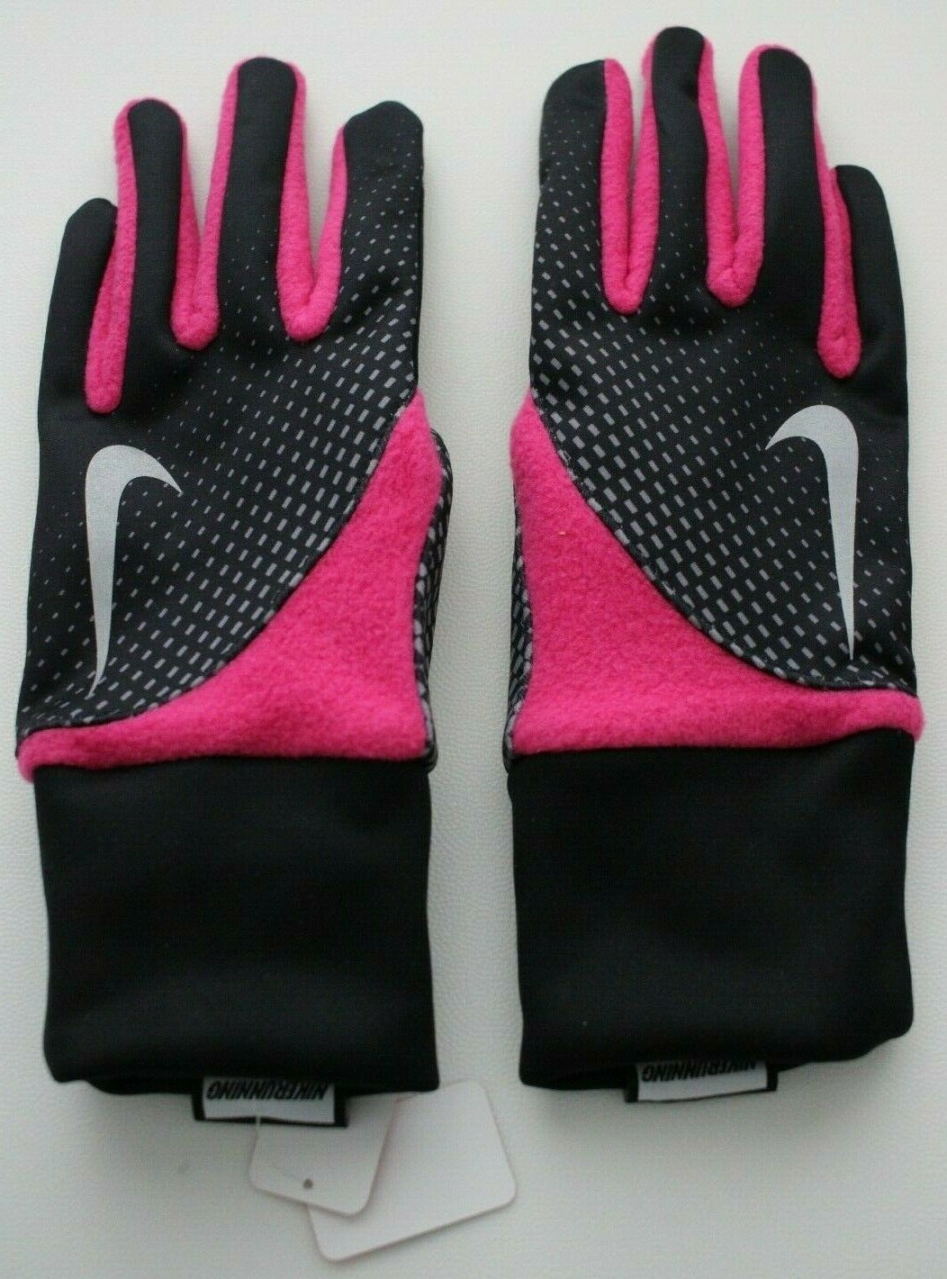 Nike Women's Printed Element Thermal 2.0 Run Gloves Medium Black/Vivid Pink