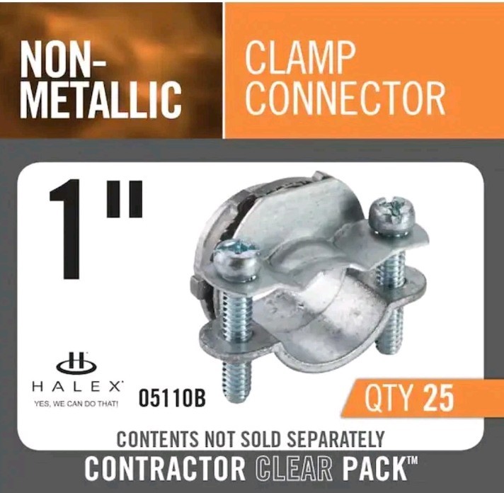 Halex 1 in. Non-Metallic Clamp Connector (25-Pack)