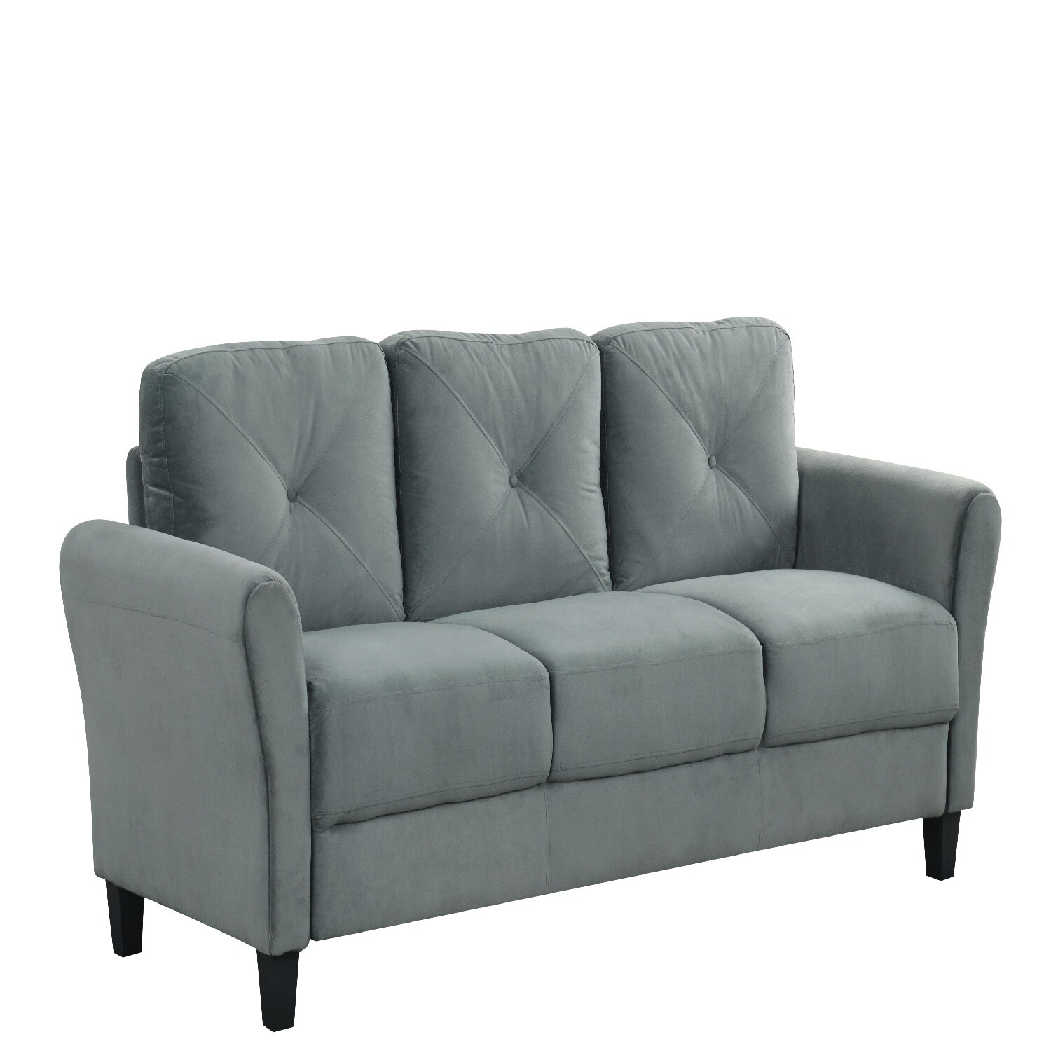 3 Seater Sofa Couch Upholstered Sofa Couch Home Living Room Furniture Gray/Black