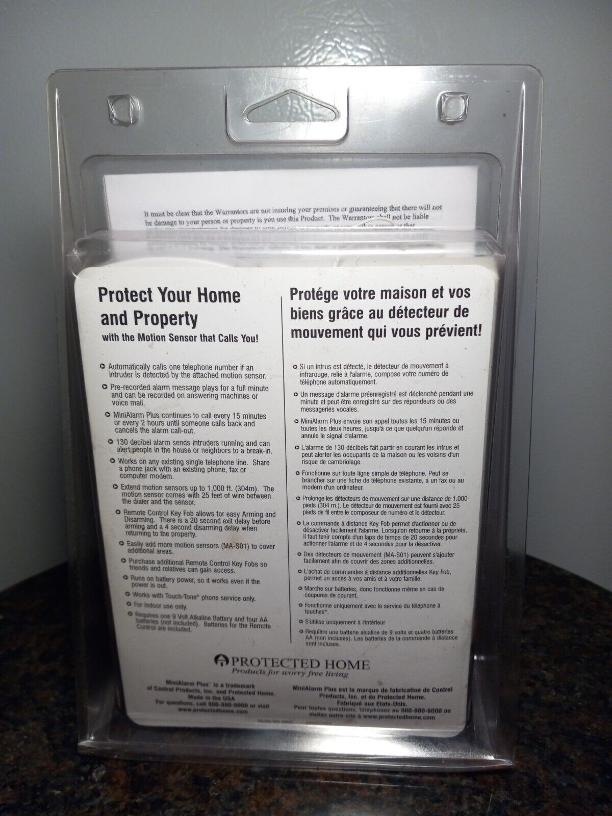 Protected Home Mini Alarm Plus Motion Sensor Home Security System Model MA-5000