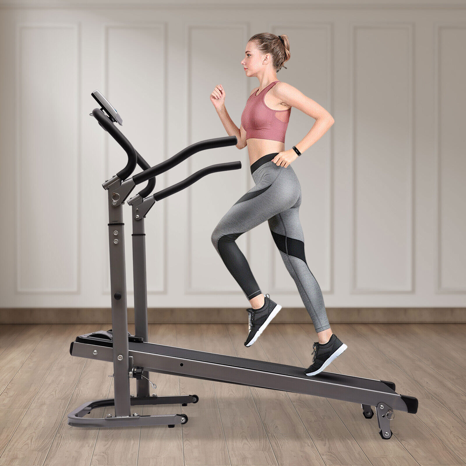 Folding Treadmill & incline Running Jogging Machine LED Monitor For Home Fitness