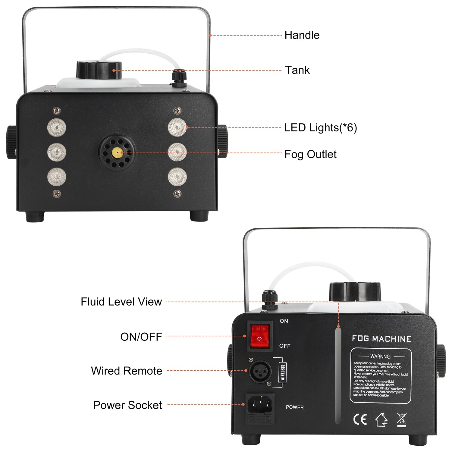 1500W Fog RGB 3in1 6 LED DJ Smoke Machine Stage Show Decor w/ Wireless Remote US