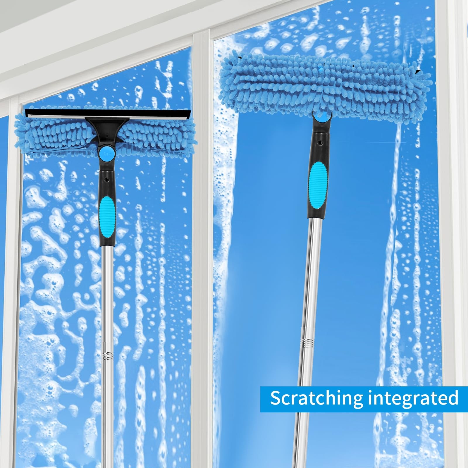 Professional 72'' Window Squeegee Cleaning Washing Tool/Kit 11.5" x 72", Blue