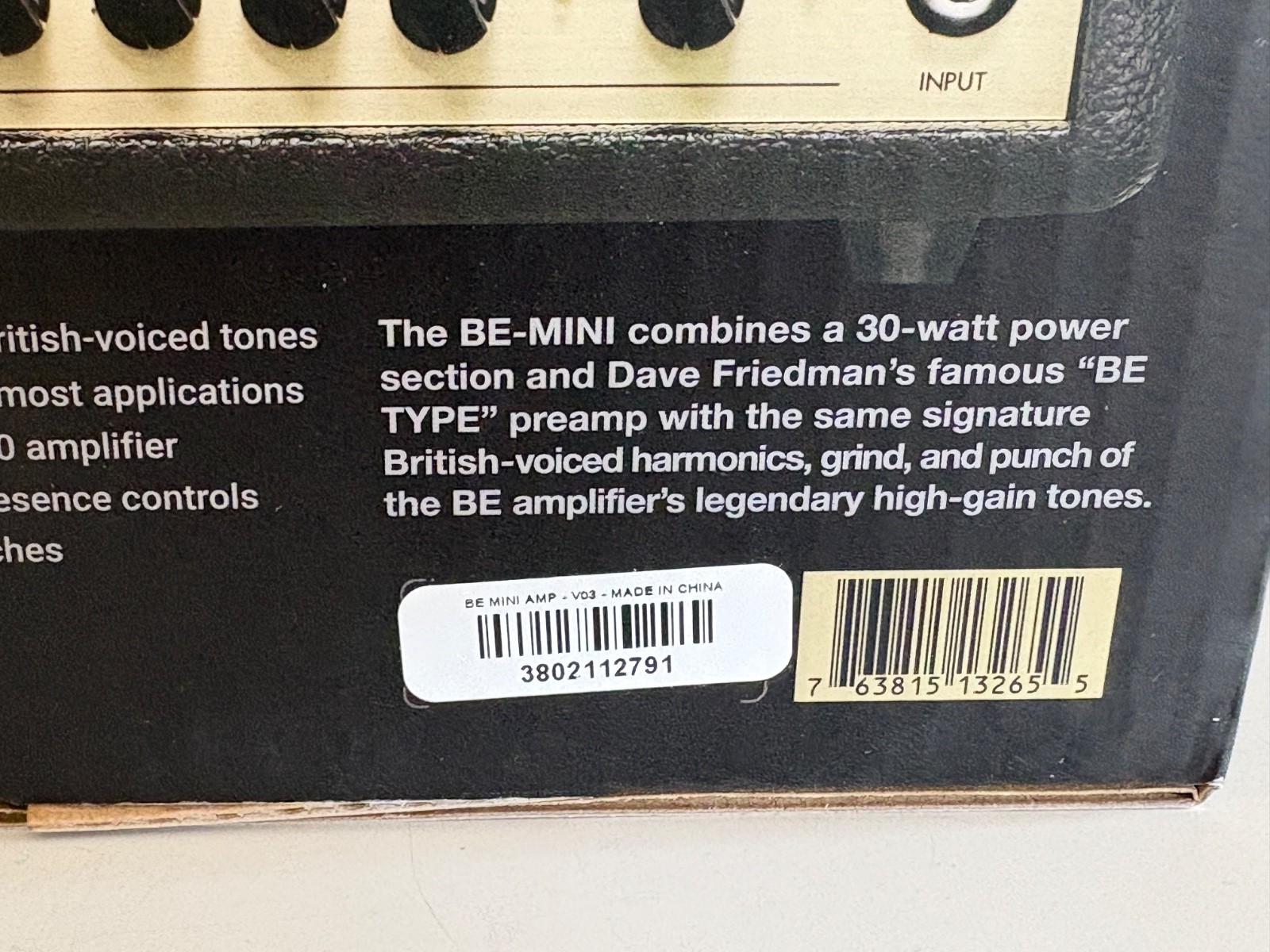 Friedman BE Mini Guitar Amp Head