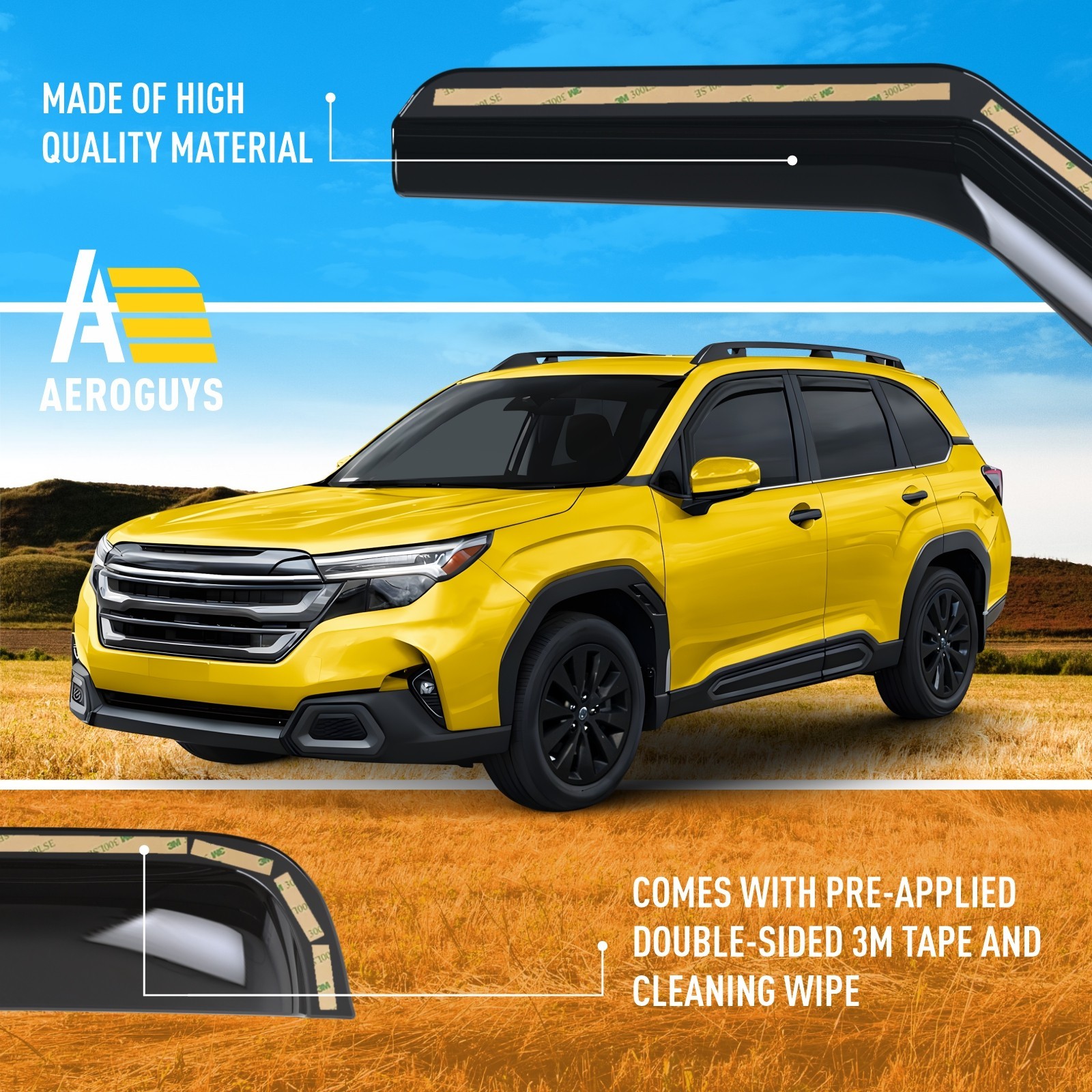 Sun Rain Visors Wind Rain Guards for 2025-2026 Subaru Forester