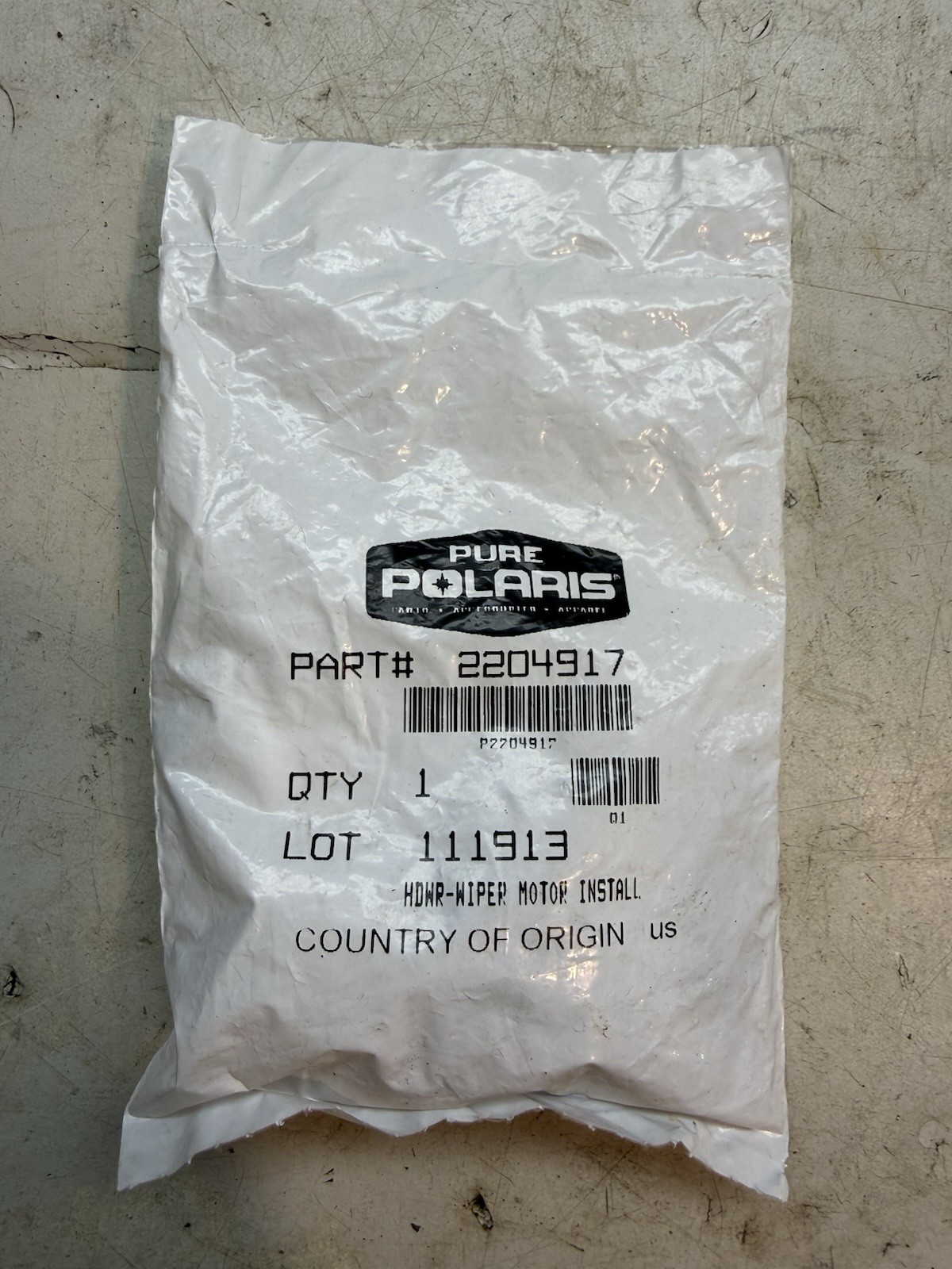 Polaris OEM Hardware Kit Wiper Motor 2204917