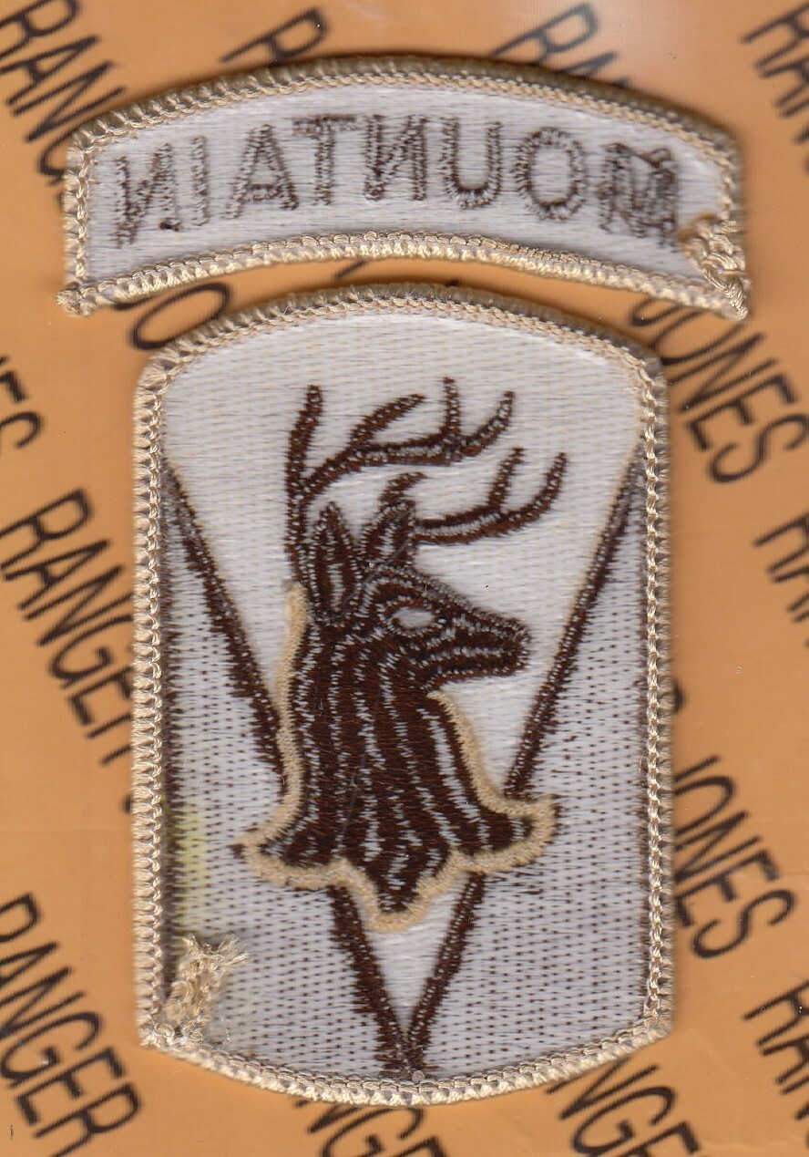 86th Infantry Brigade Combat Team Mountain DCU desert 4" patch tab set m/e