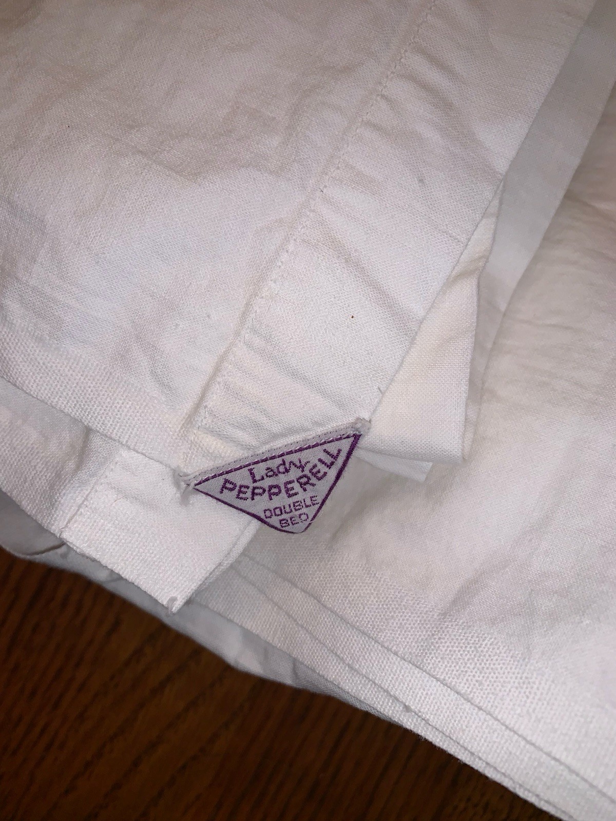 Vtg Lady Pepperell flat sheet double solid white 100% Heavy Cotton MCM 79 X 95