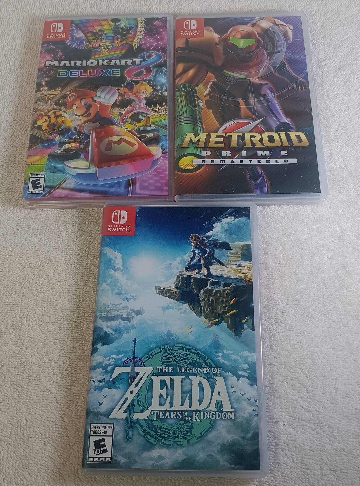 Nintendo Switch Original Cases Lot: Zelda  , Metroid Prime , Mario Cart 8