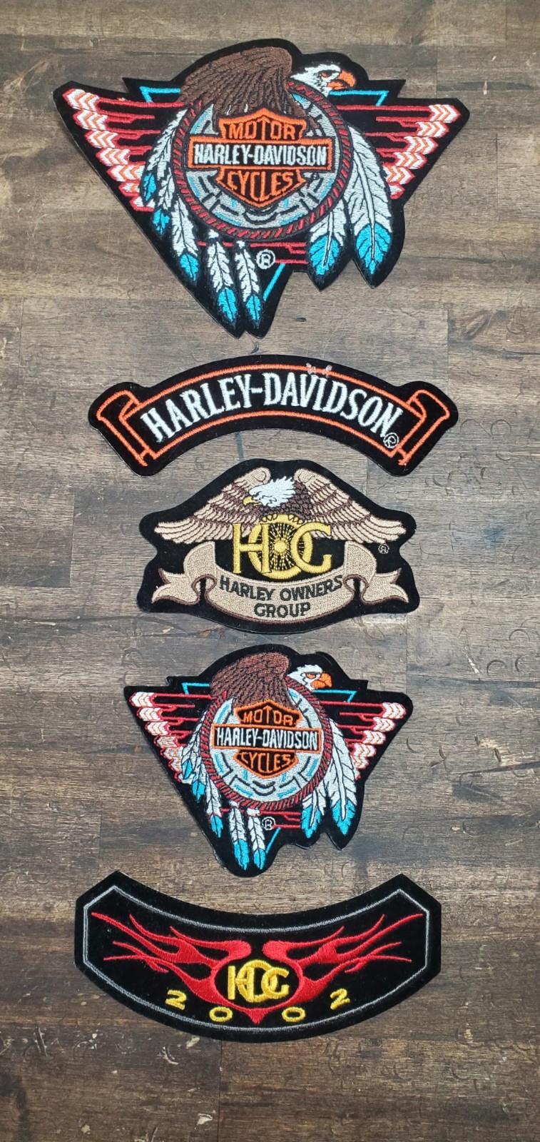 VTG Harley Davidson Rare Vtg Concho Eagle Feather Patch Lot X5 New Unused