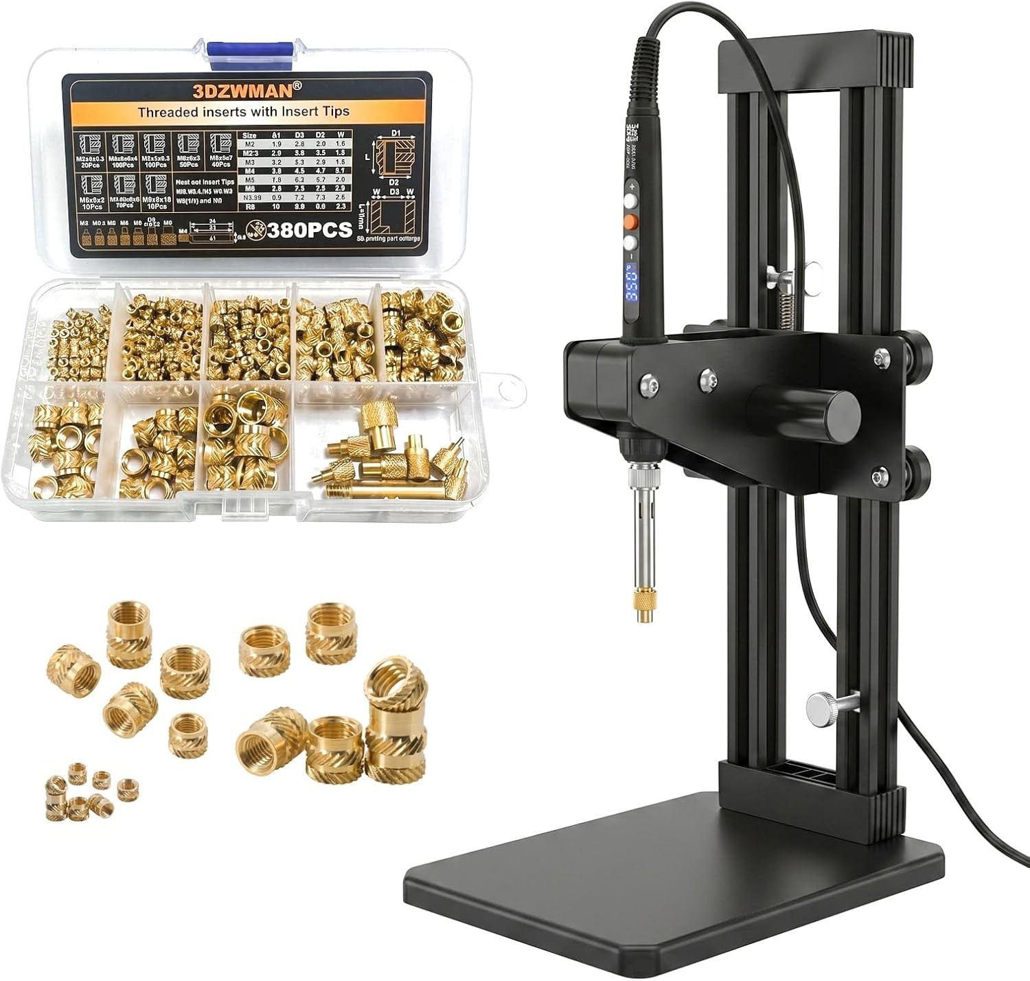 Vertical Heat Set Insert Tool Press for Plastic Parts & 3D Print Components |...